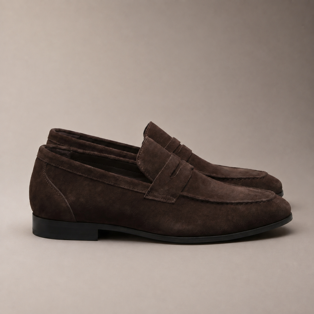 Men's Suede-Effect Penny Loafers