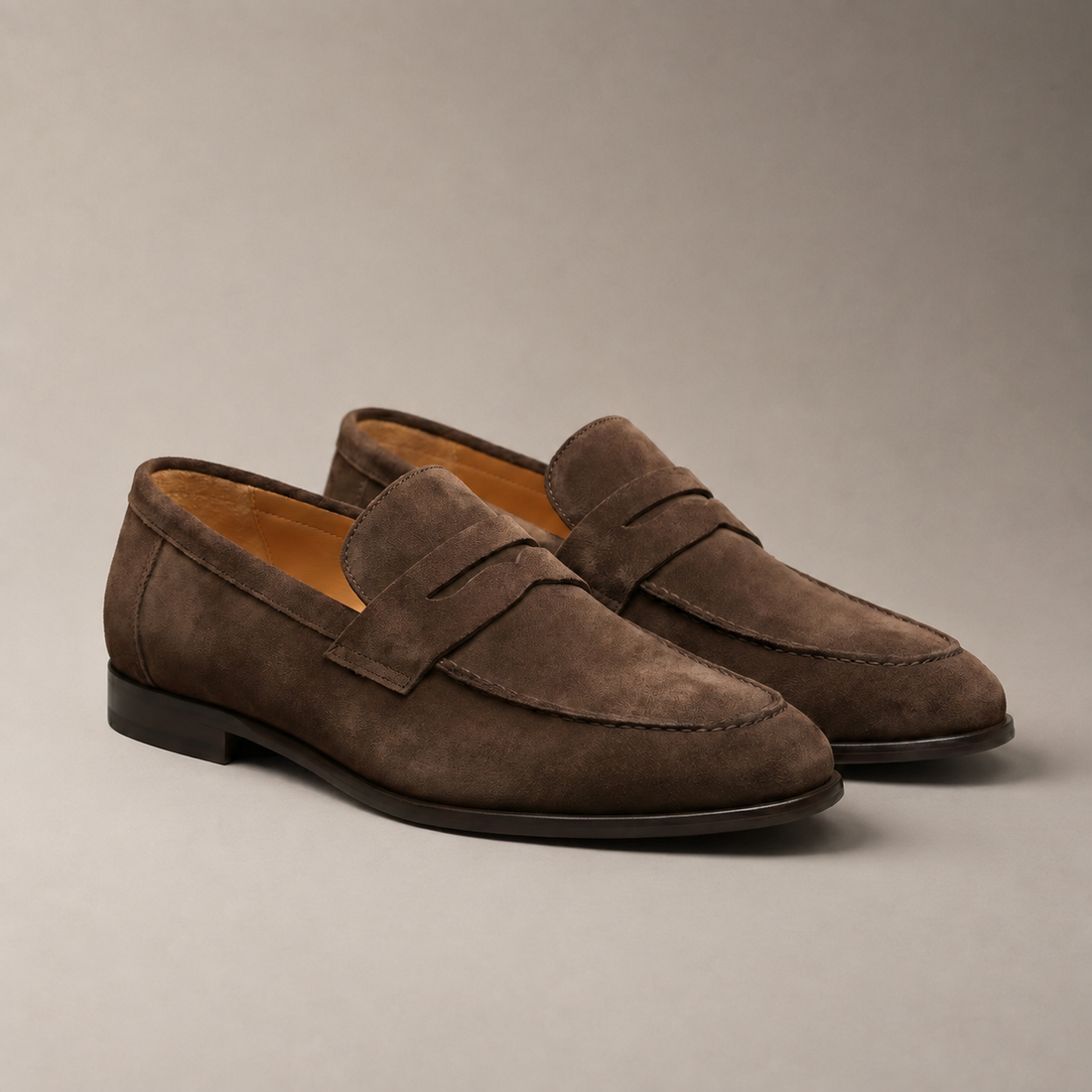 Men's Suede Penny Loafers
