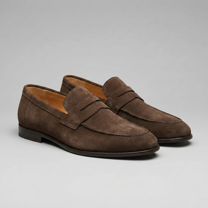 Men's Suede Penny Loafers