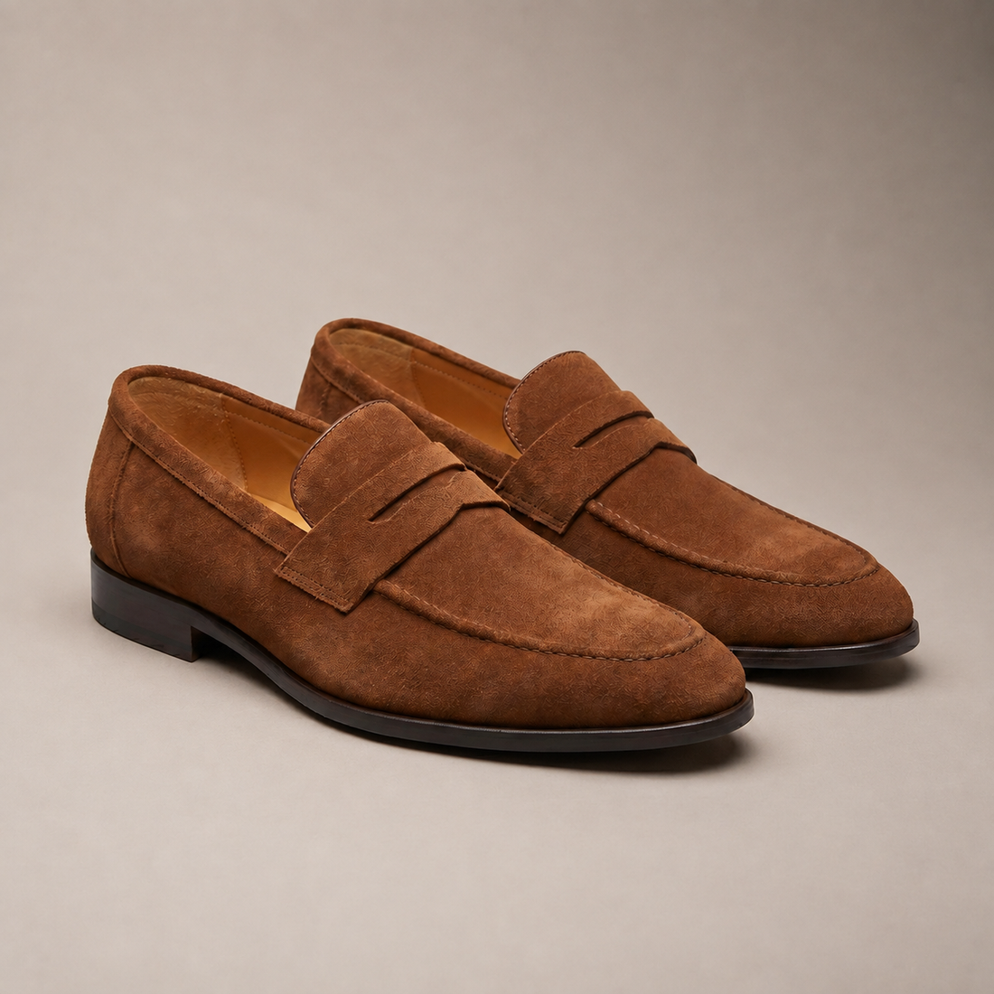 Men's Suede Penny Loafers