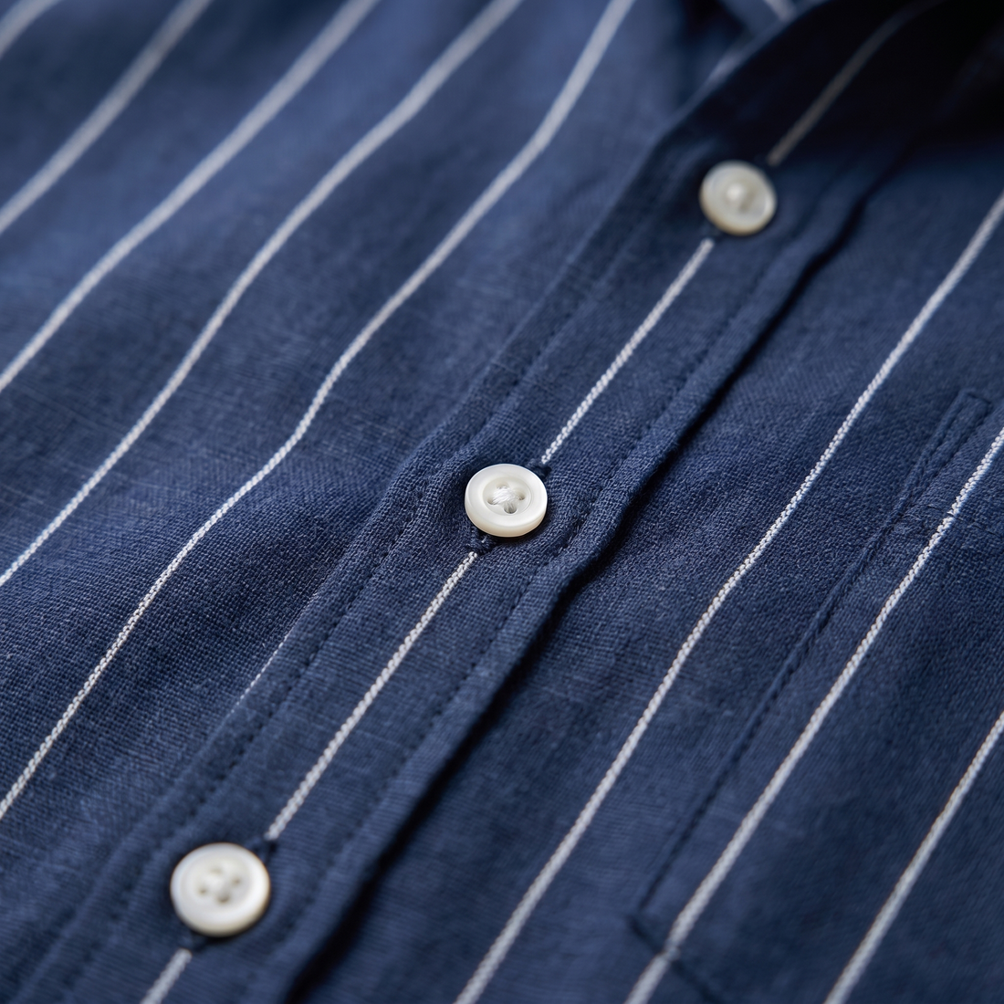 Men's Pinstripe Short-Sleeve Camp Shirt