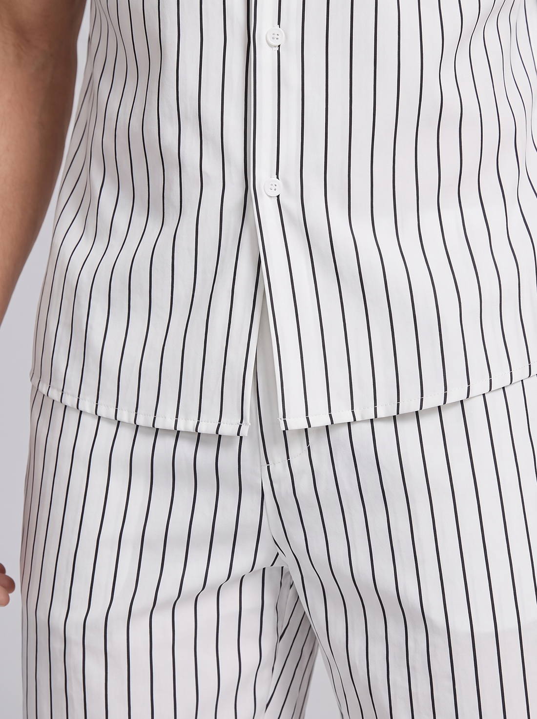 Men's Pinstripe Short Sleeve Co-Ord Set