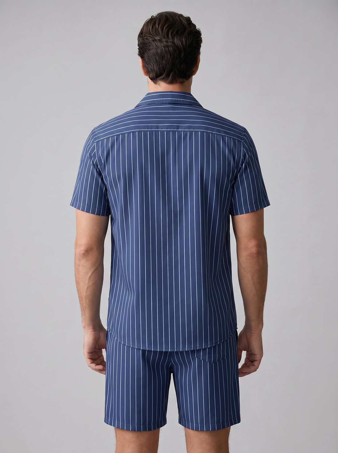 Men's Pinstripe Short Sleeve Co-Ord Set