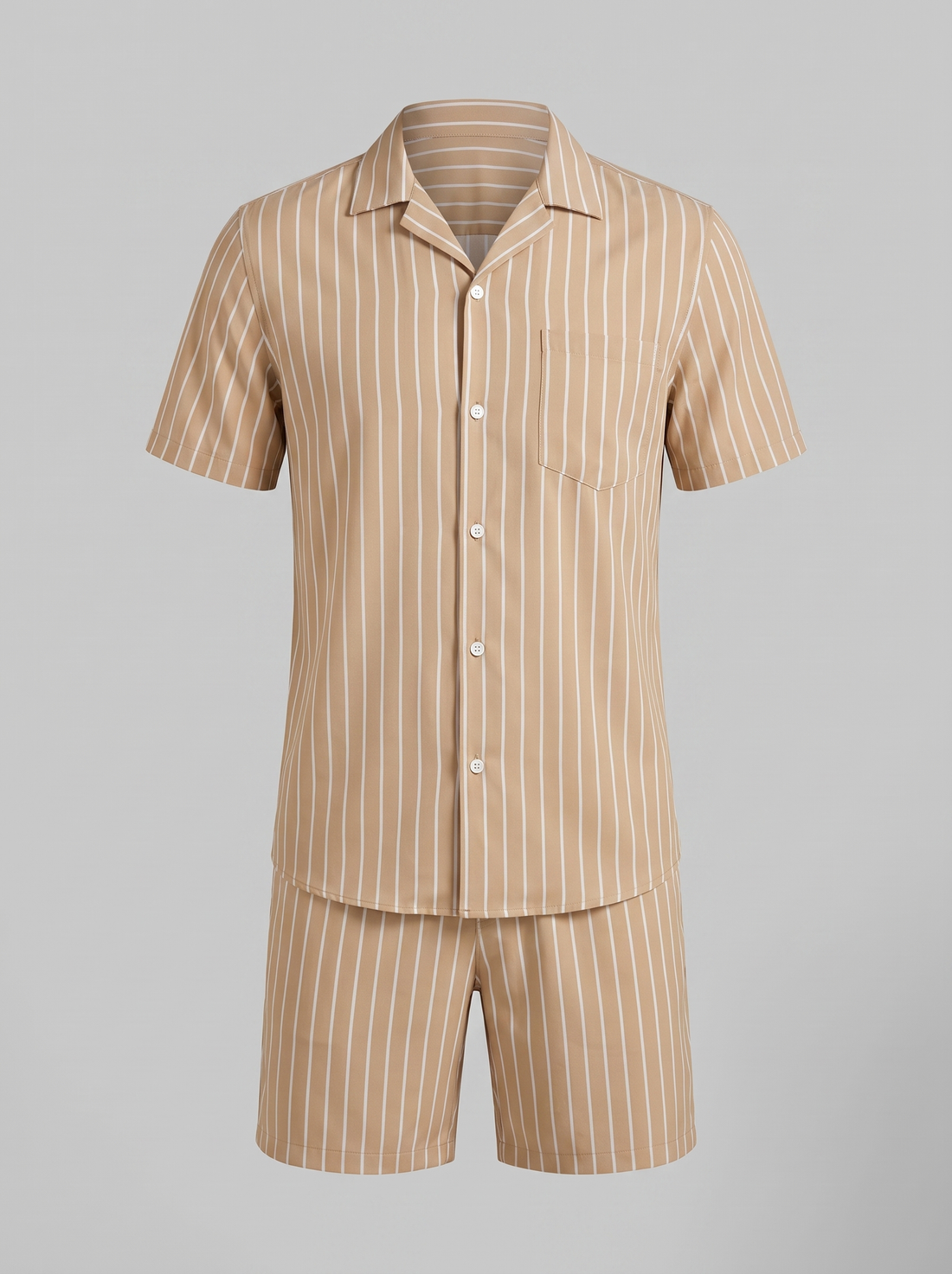 Men's Pinstripe Short Sleeve Co-Ord Set