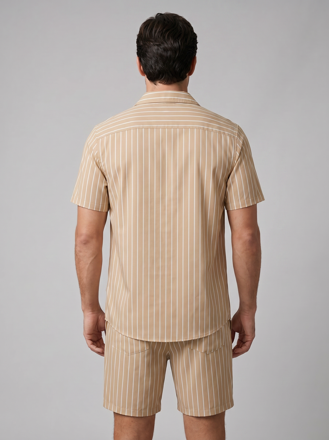 Men's Pinstripe Short Sleeve Co-Ord Set