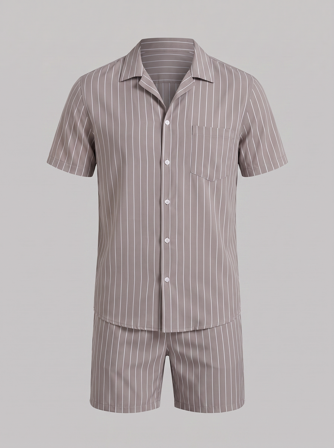 Men's Pinstripe Short Sleeve Co-Ord Set