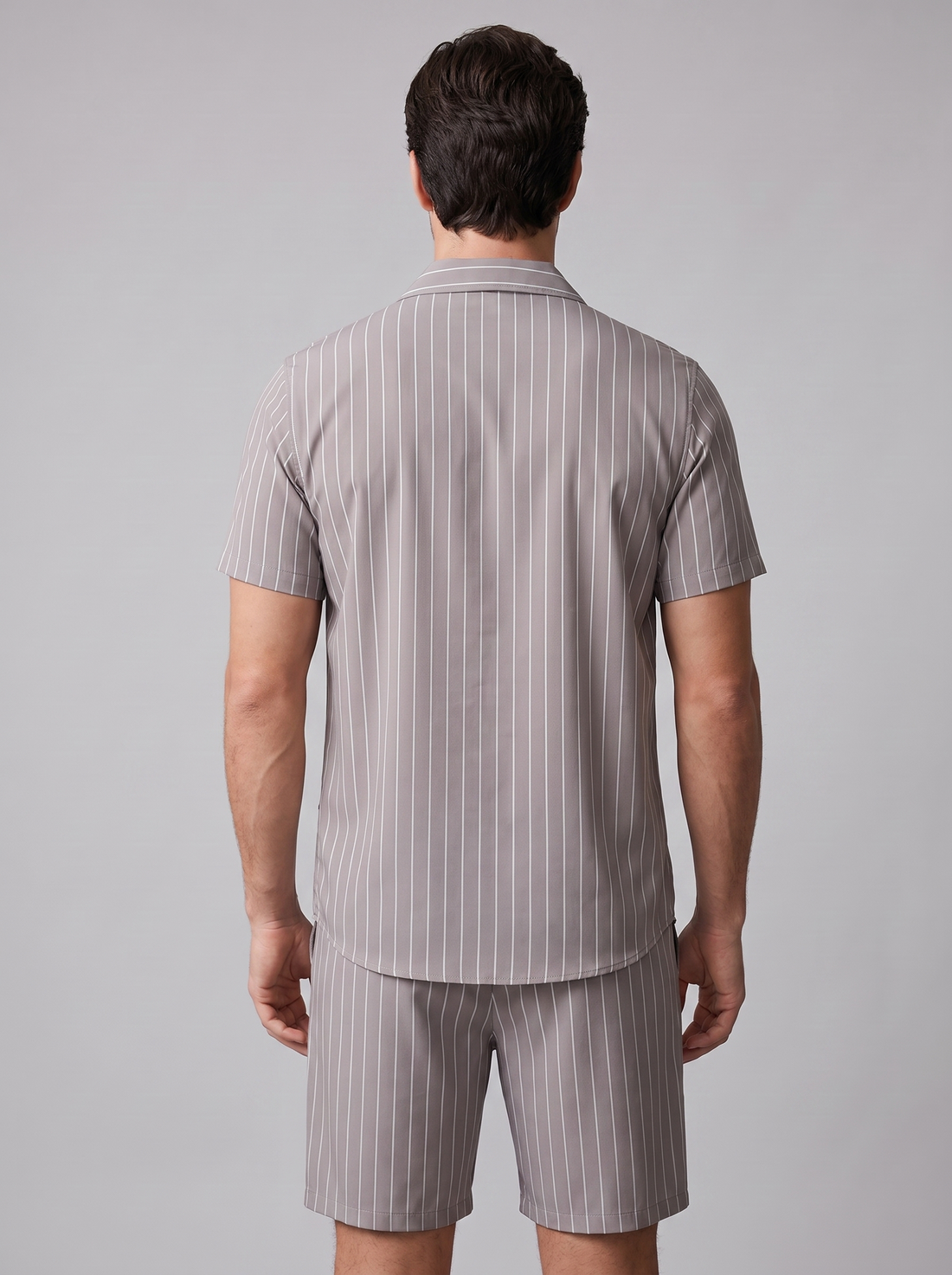 Men's Pinstripe Short Sleeve Co-Ord Set