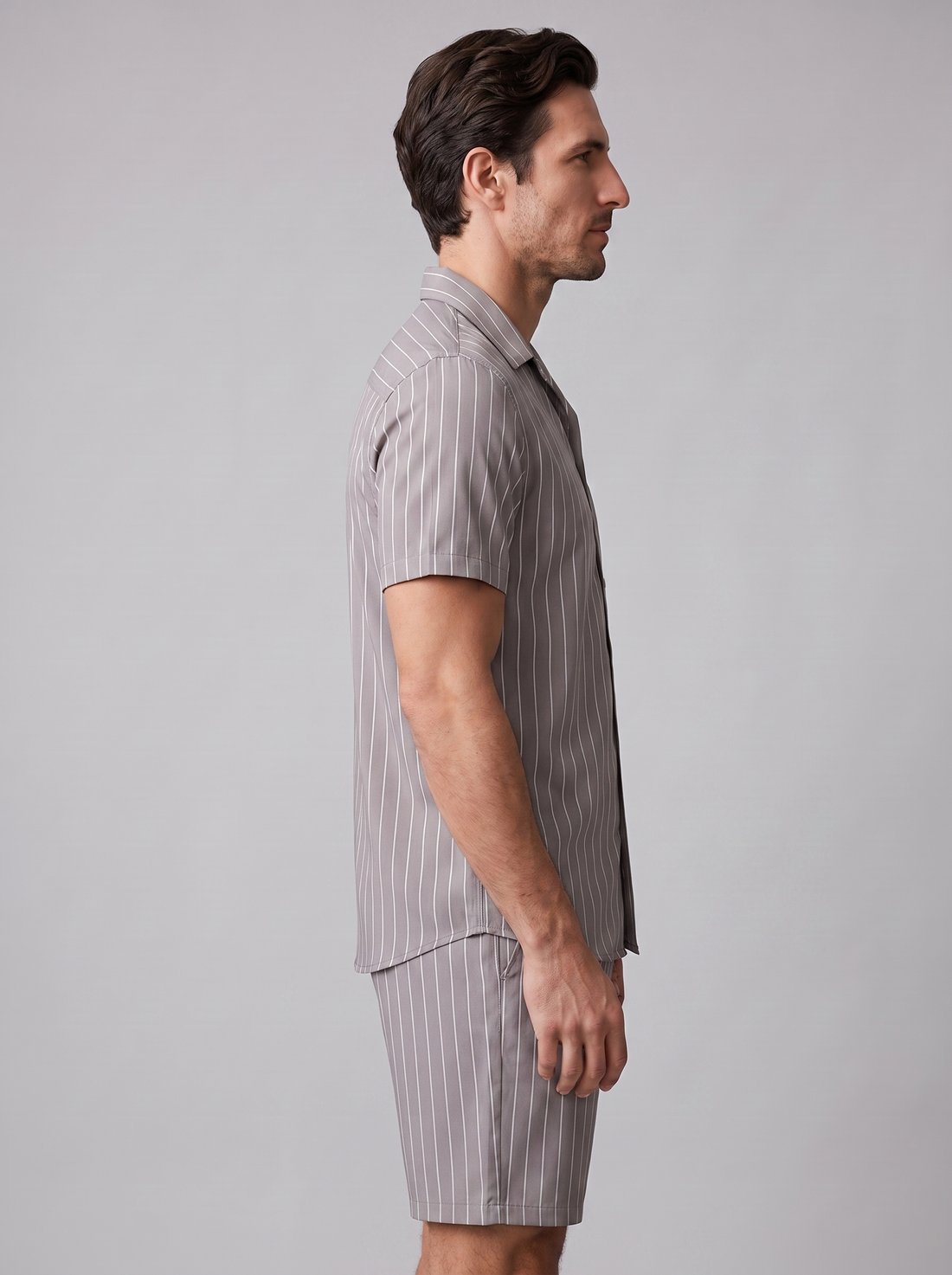Men's Pinstripe Short Sleeve Co-Ord Set