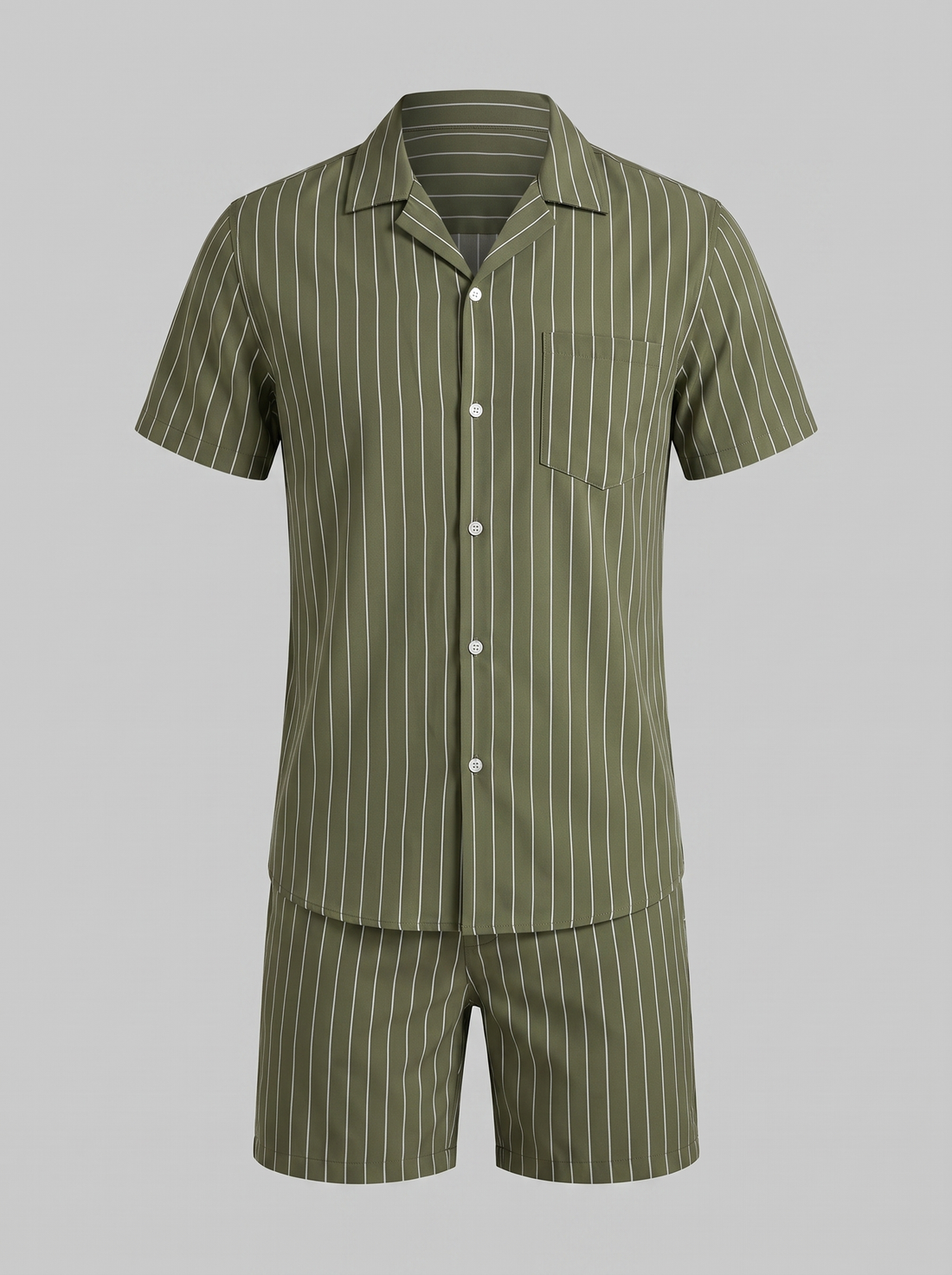 Men's Pinstripe Short Sleeve Co-Ord Set