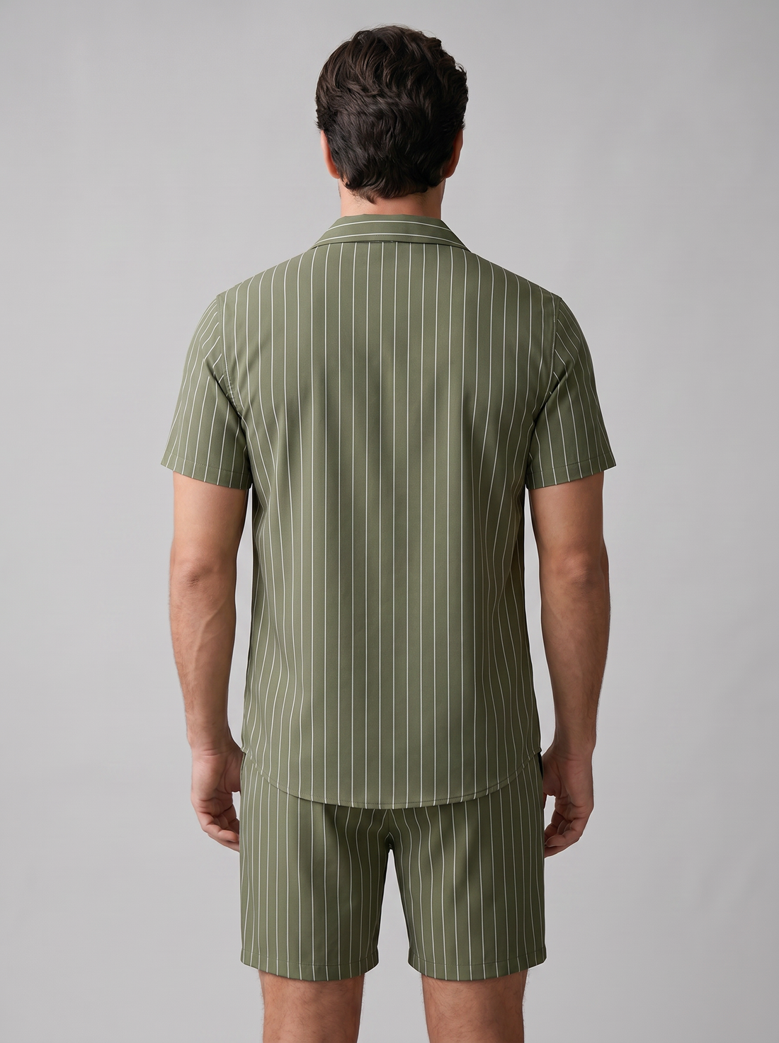 Men's Pinstripe Short Sleeve Co-Ord Set