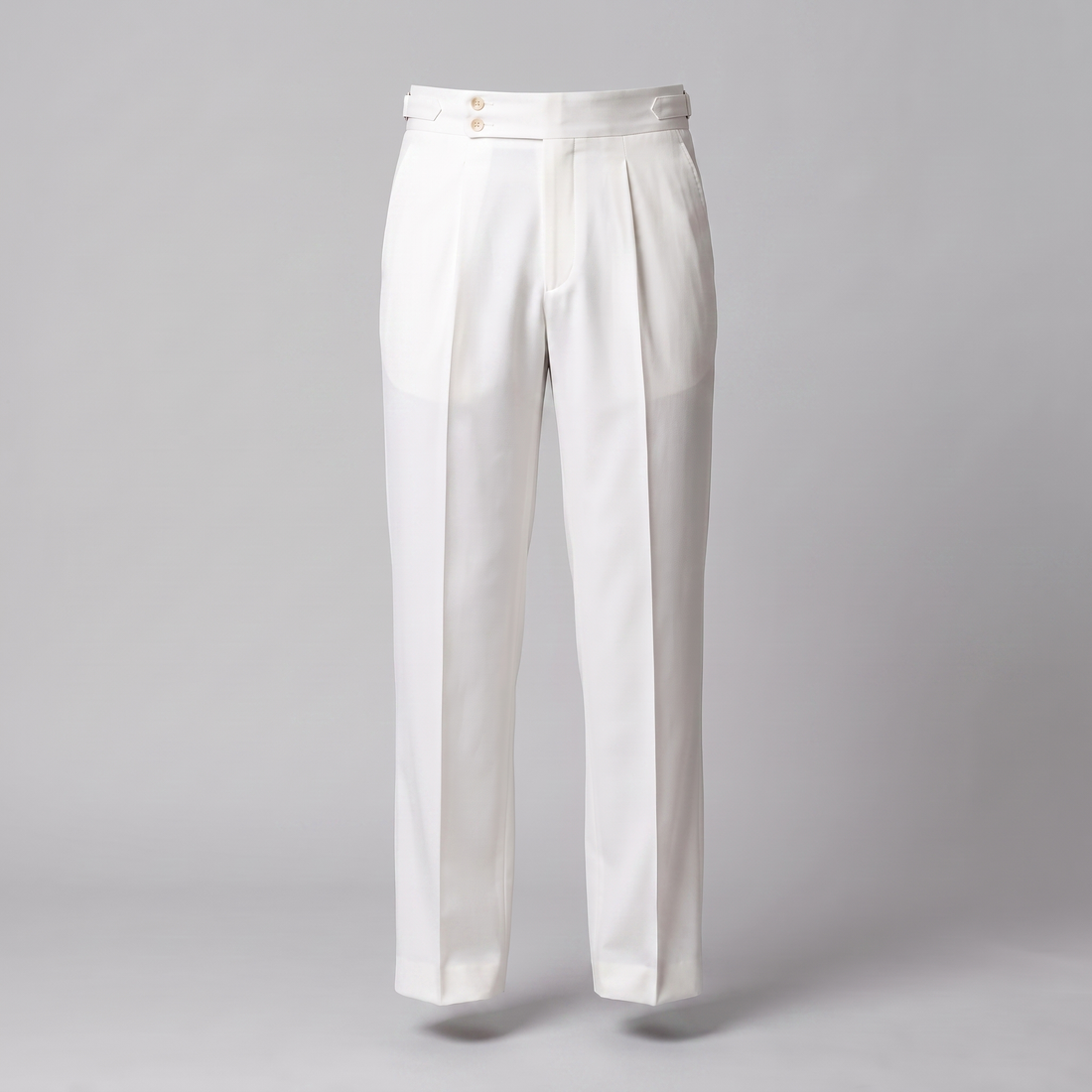 Men's Pleated Tailored Trousers with Turn-Ups