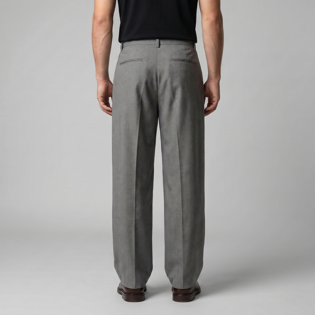 Men's Pleated Wide-Leg Tailored Trousers