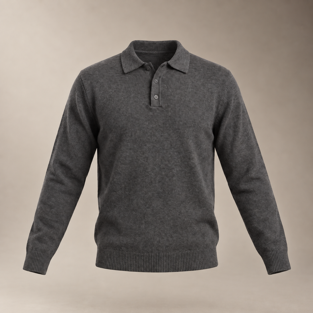 Men's Polo Collar Knit Sweater