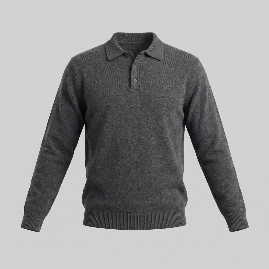 Men's Polo Collar Knit Sweater
