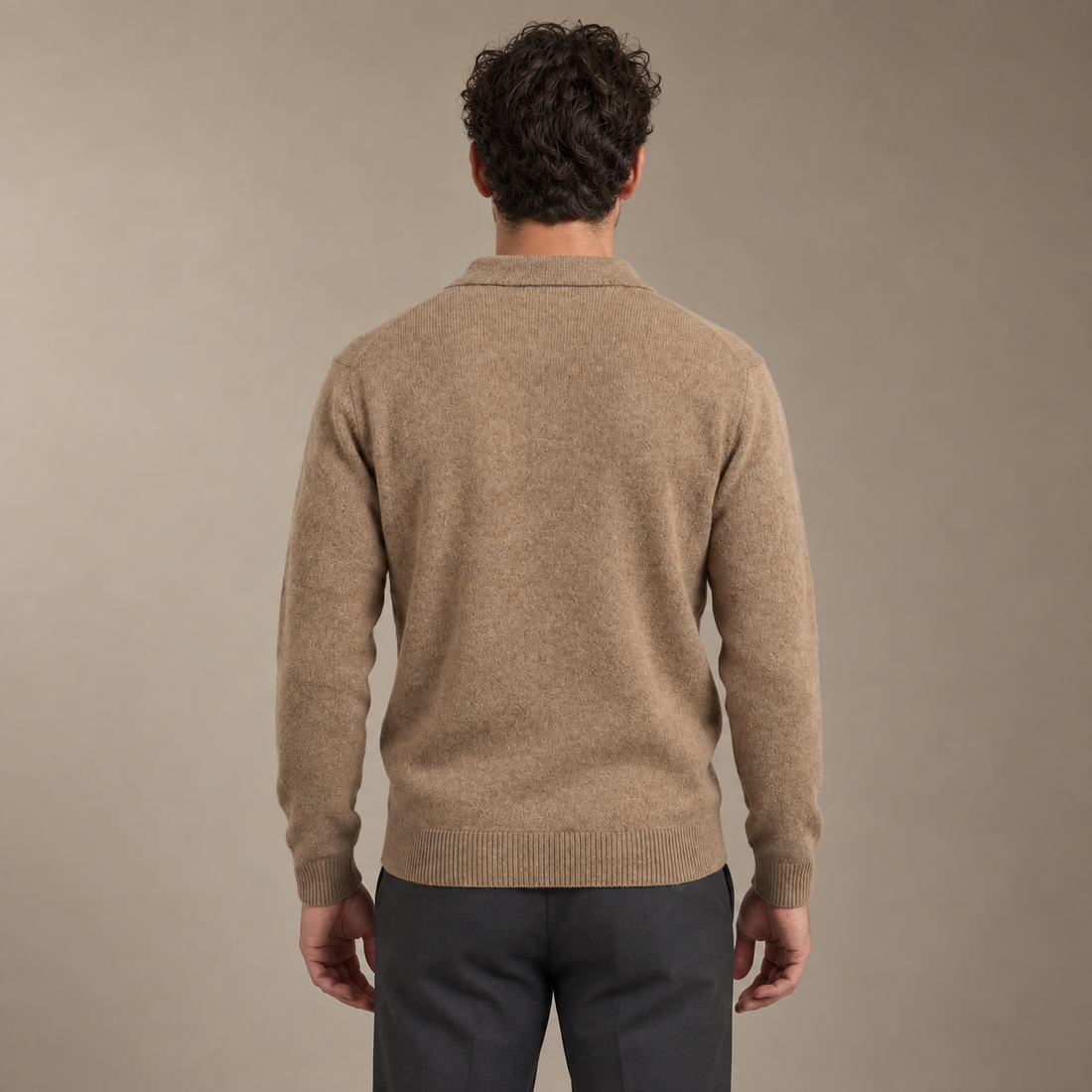 Men's Polo Collar Knit Sweater