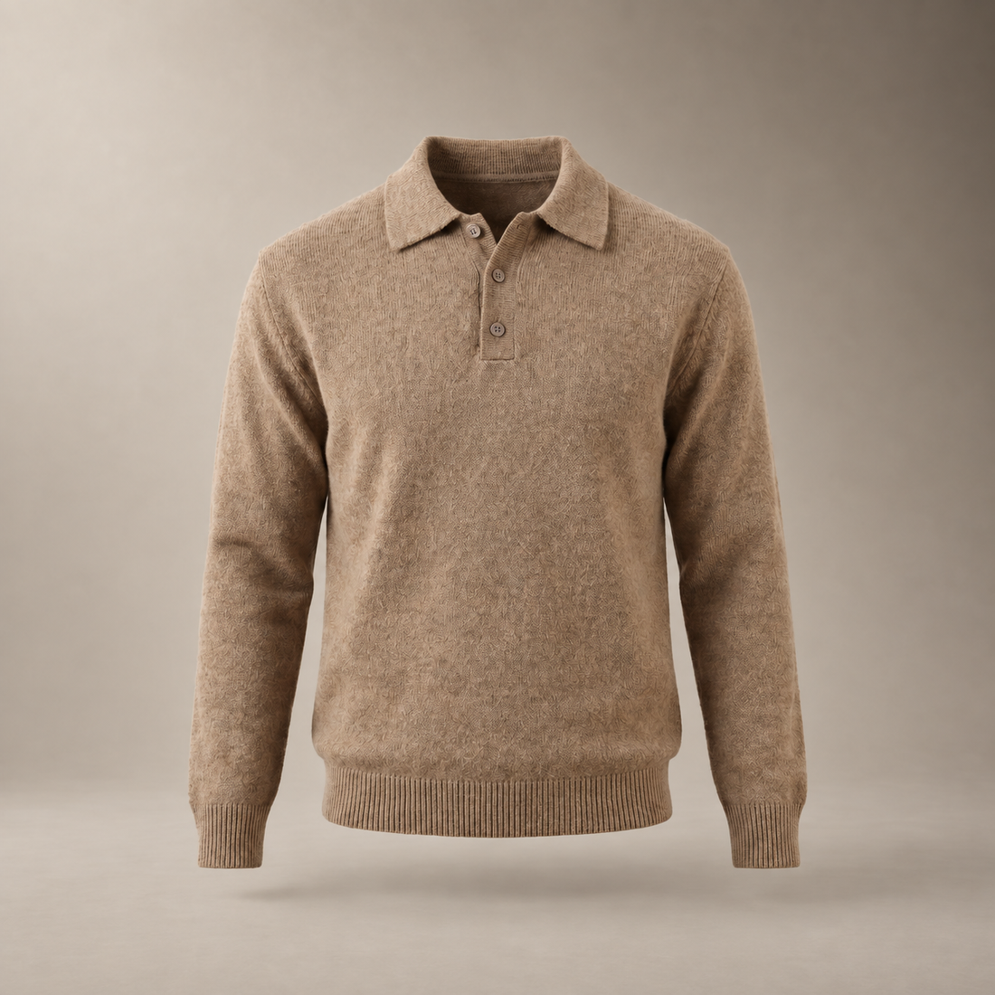 Men's Polo Collar Knit Sweater