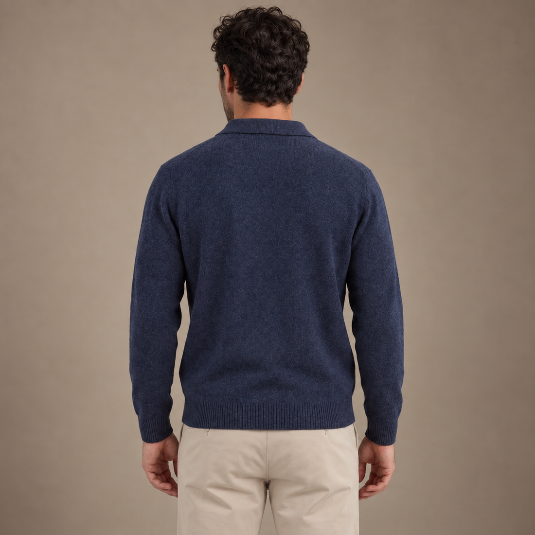 Men's Polo Collar Knit Sweater