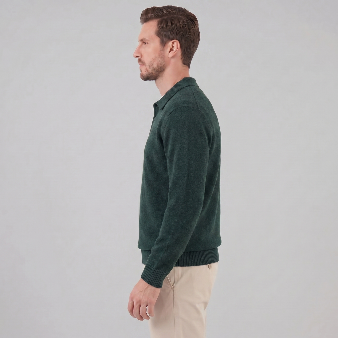 Men's Polo Collar Knit Sweater