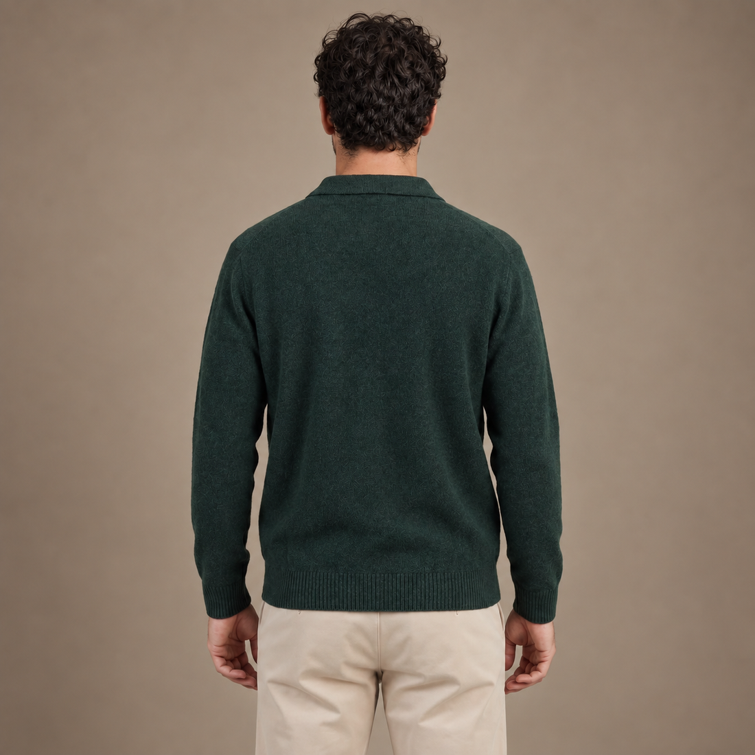 Men's Polo Collar Knit Sweater