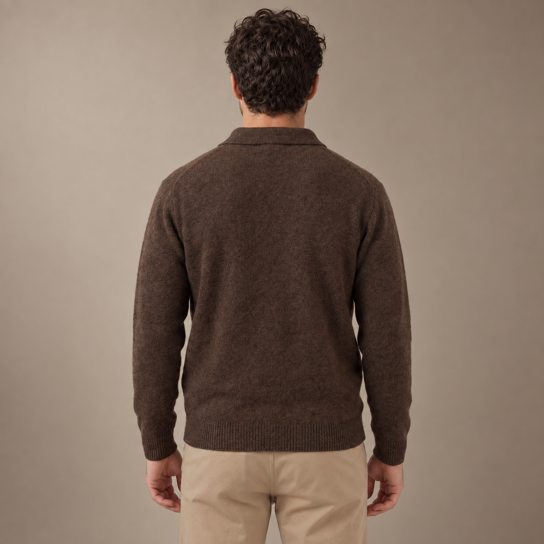 Men's Polo Collar Knit Sweater