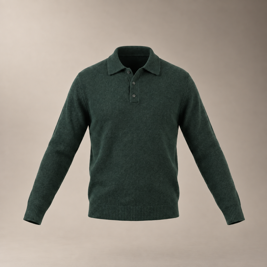Men's Polo Collar Knit Sweater