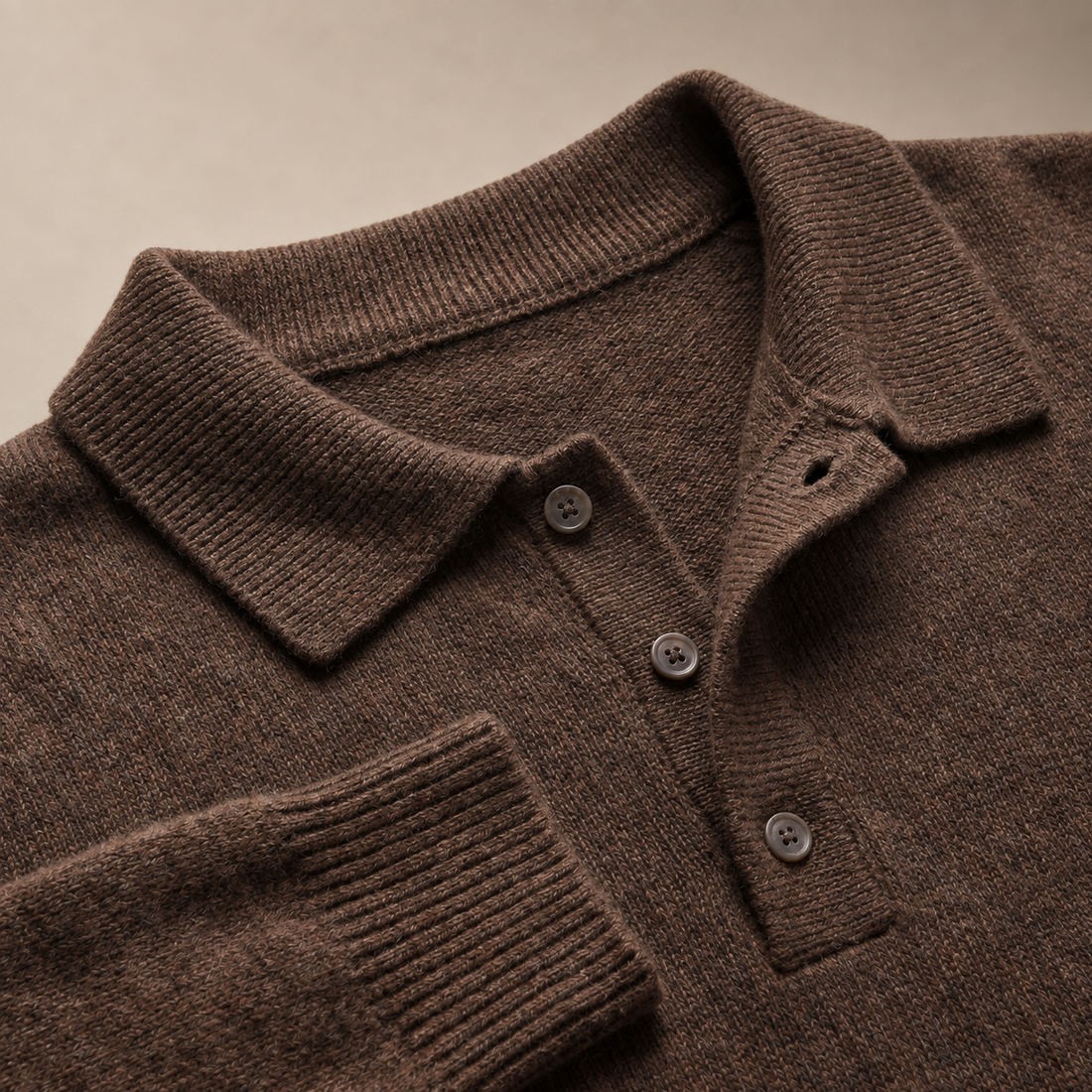 Men's Polo Collar Knit Sweater