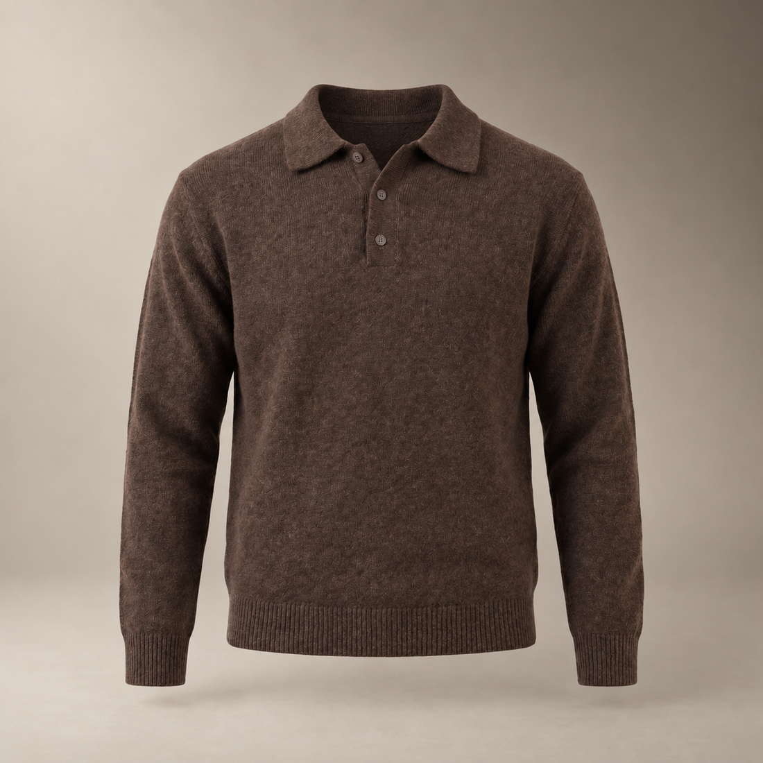 Men's Polo Collar Knit Sweater
