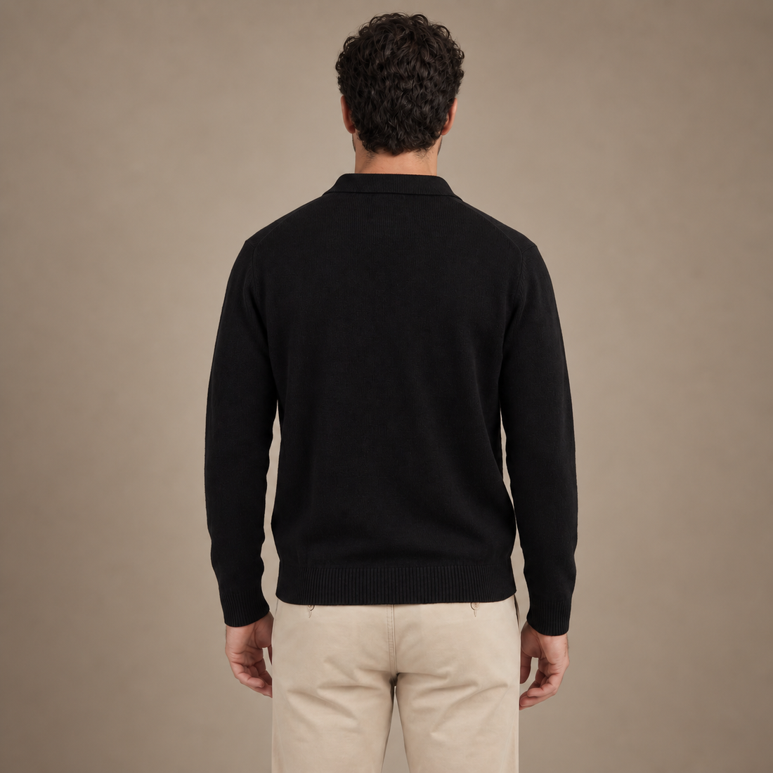 Men's Polo Collar Knit Sweater