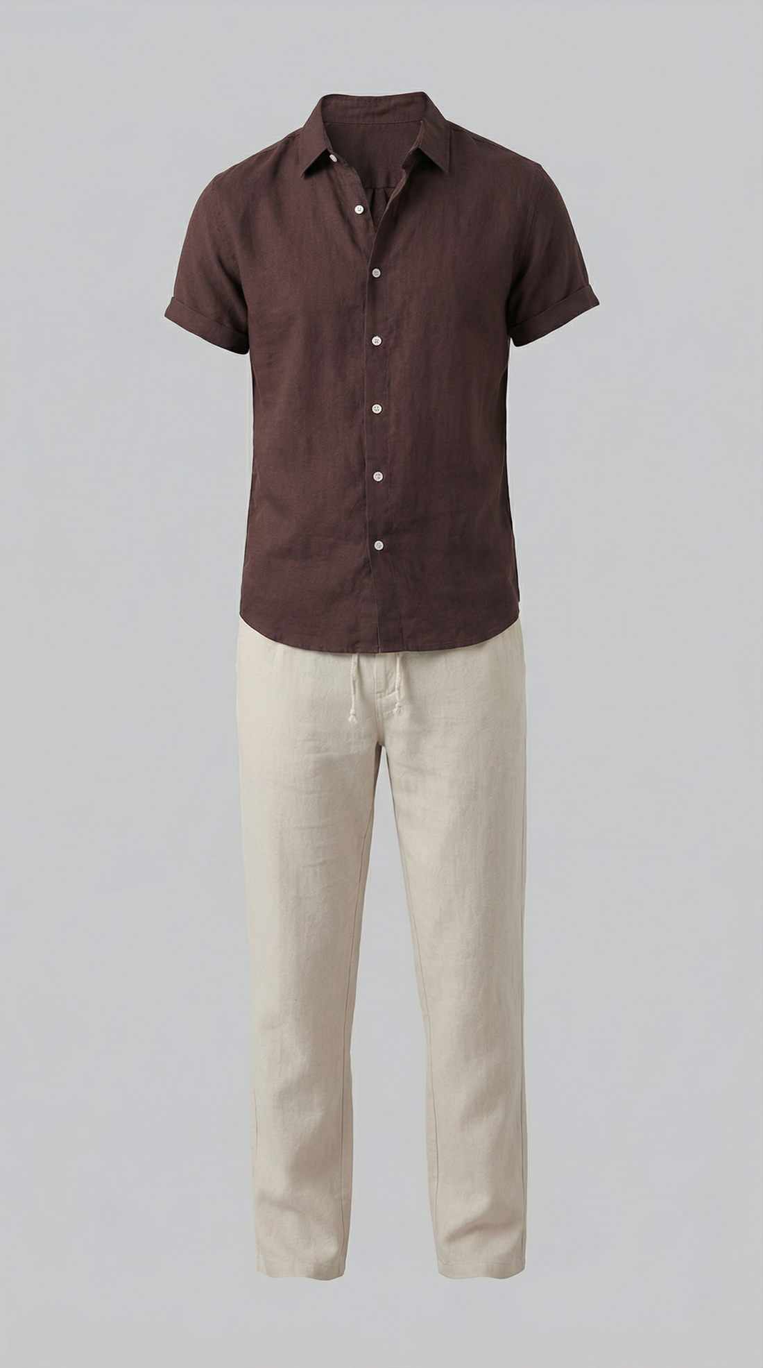Men's Polo Shirt and Linen Trouser Set