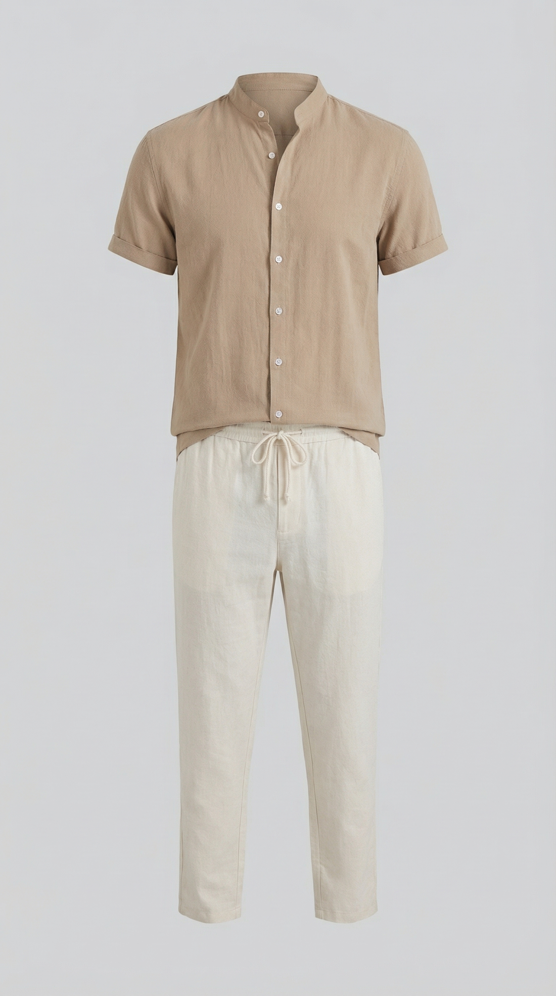 Men's Polo Shirt and Linen Trouser Set