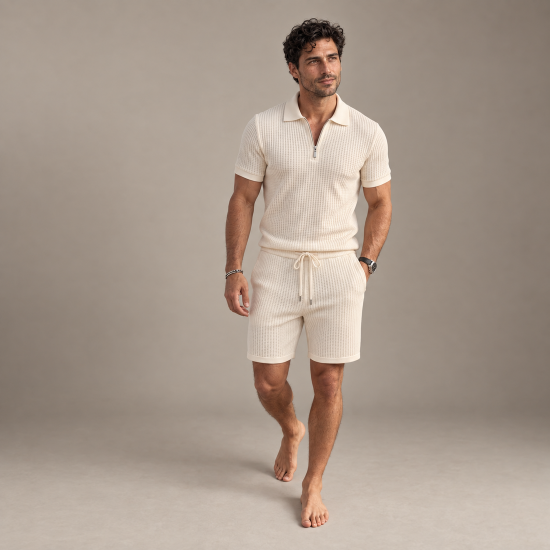 Men's Polo Shirt and Shorts Set