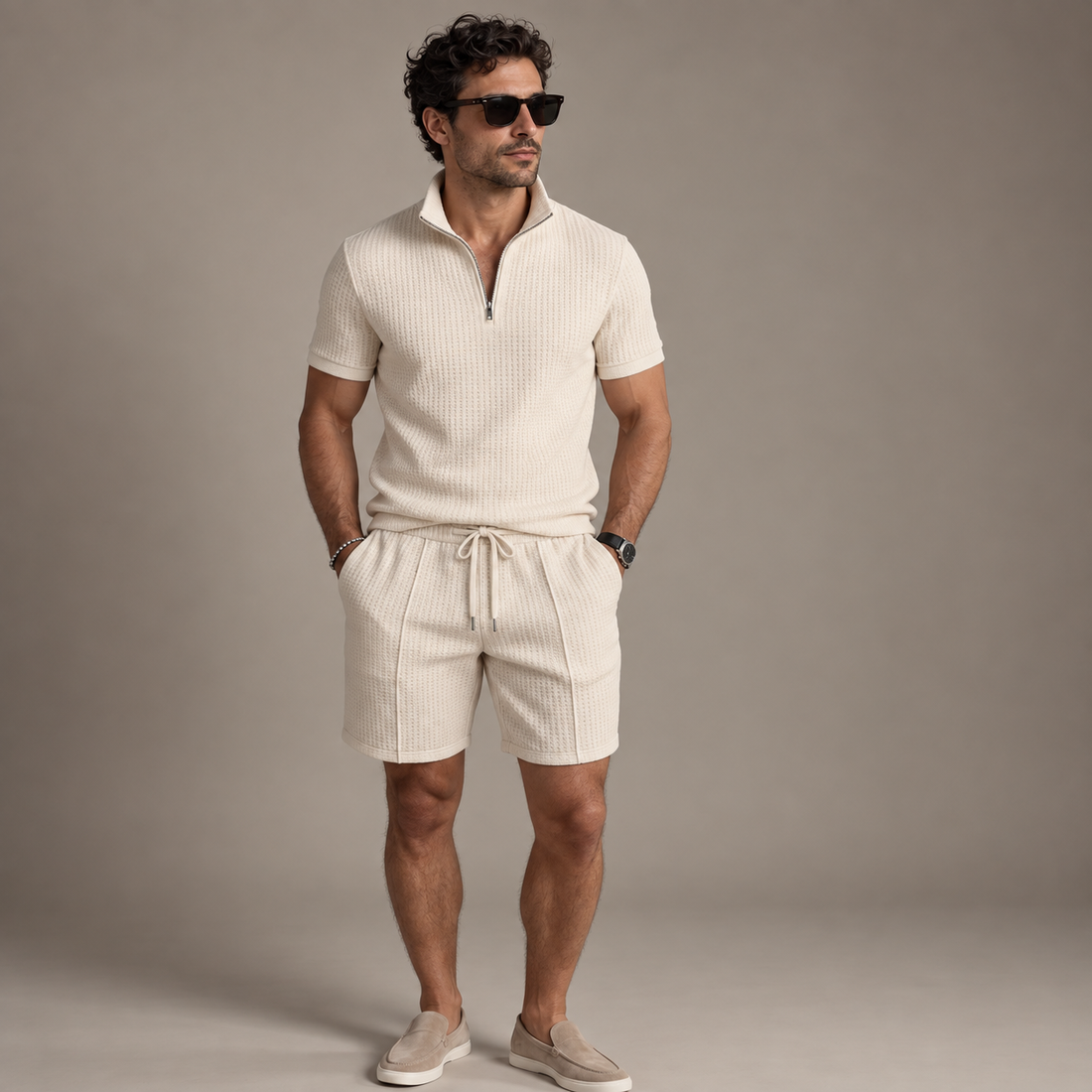 Men's Polo Shirt and Shorts Set