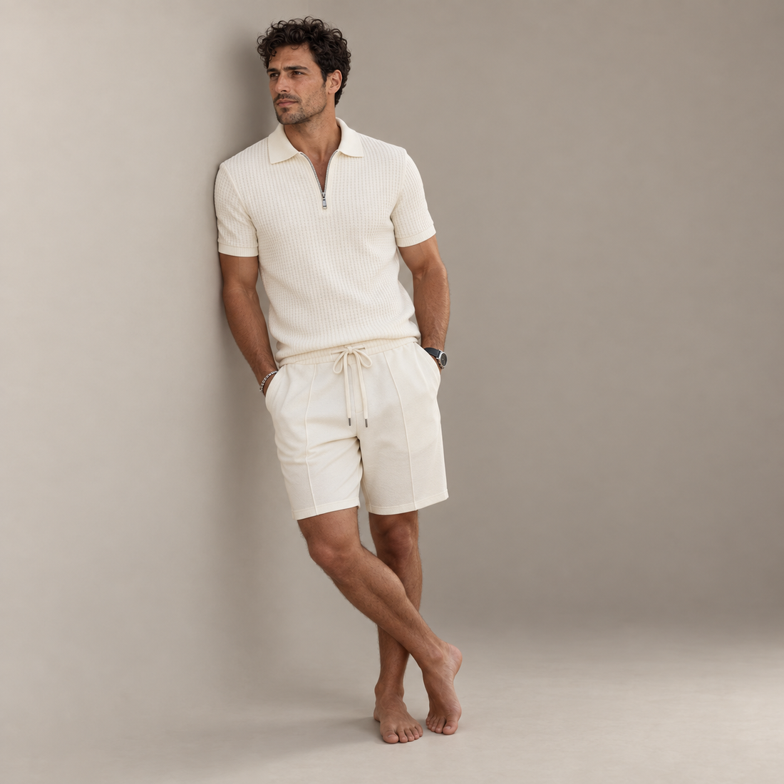 Men's Polo Shirt and Shorts Set