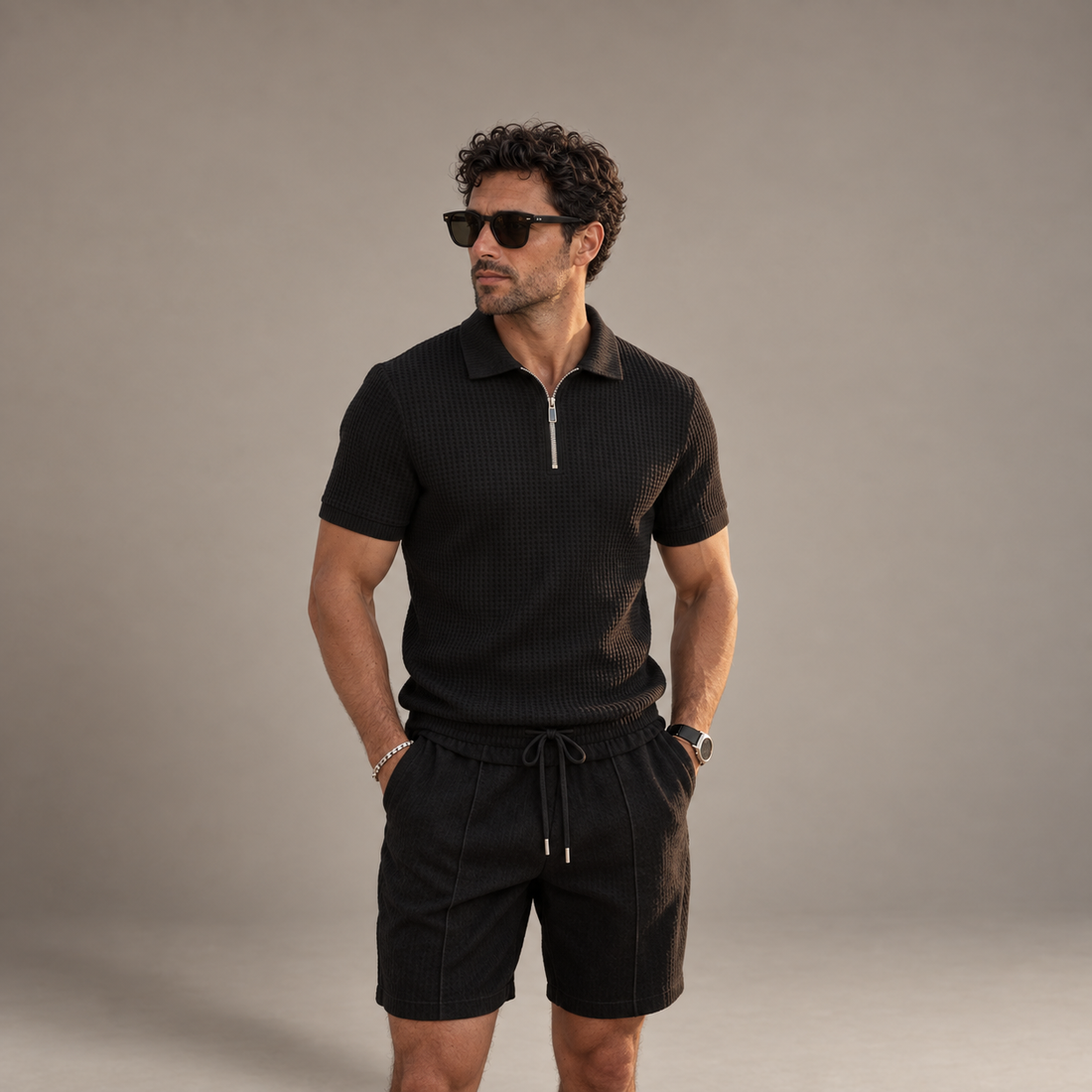 Men's Polo Shirt and Shorts Set