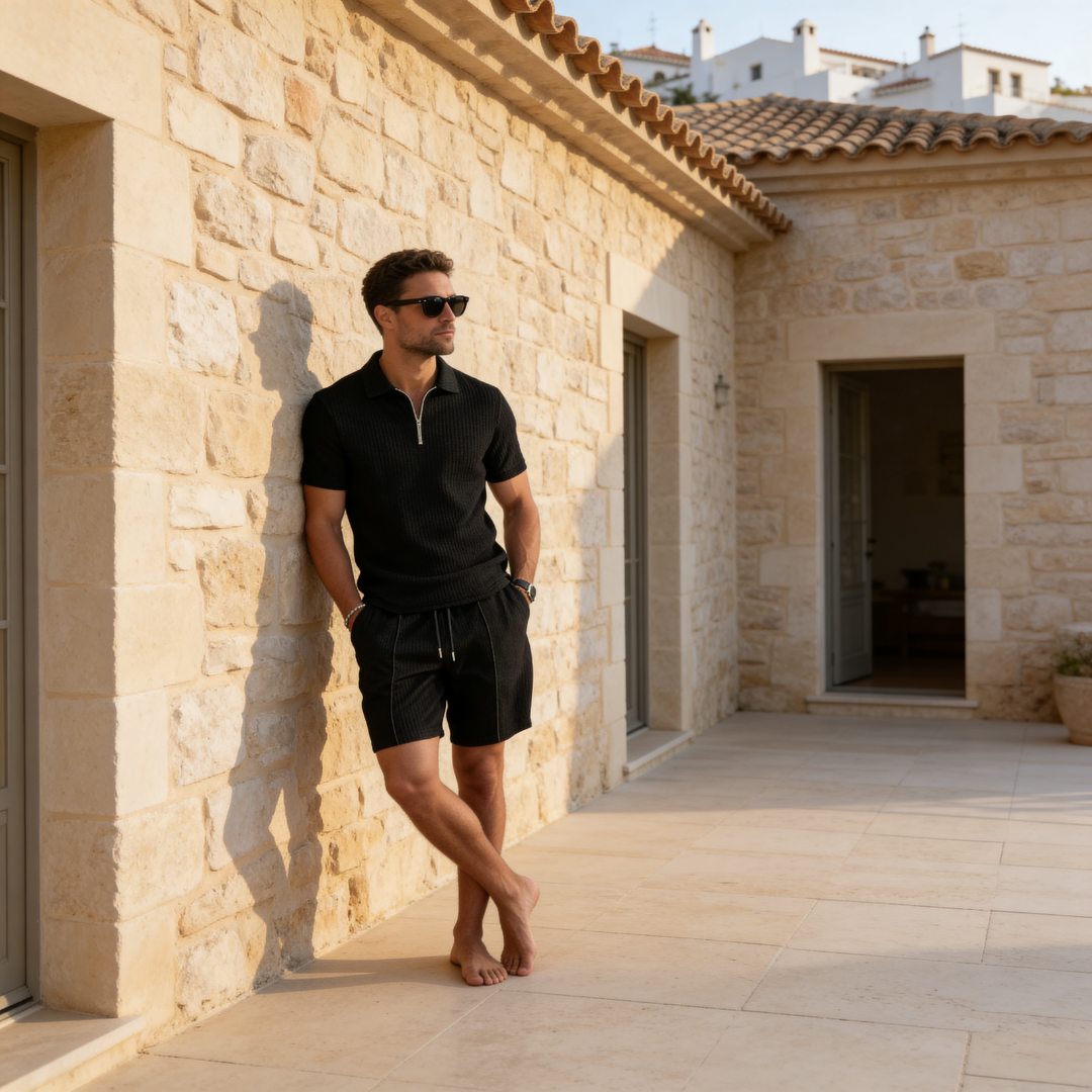 Men's Polo Shirt and Shorts Set