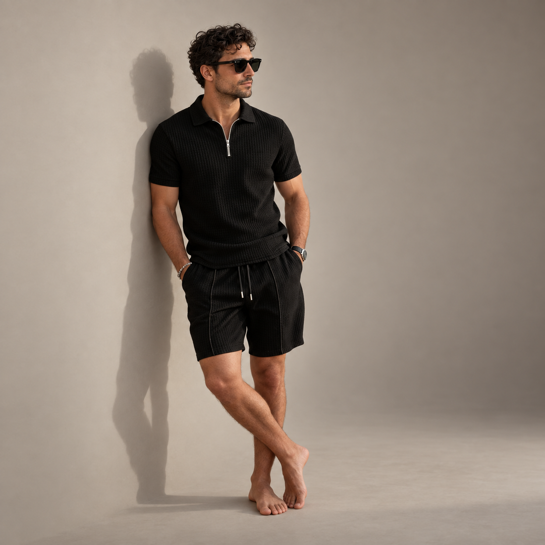 Men's Polo Shirt and Shorts Set