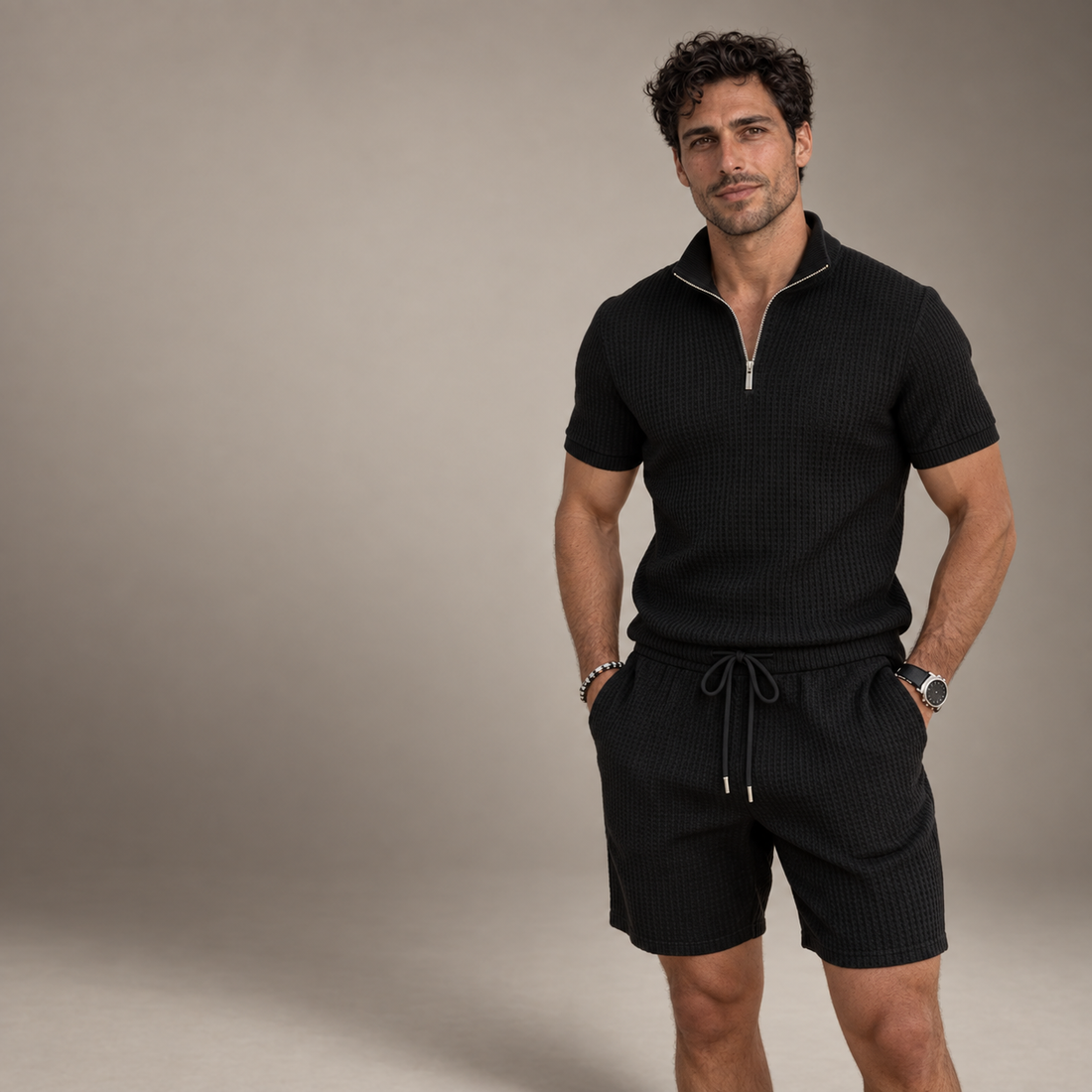 Men's Polo Shirt and Shorts Set