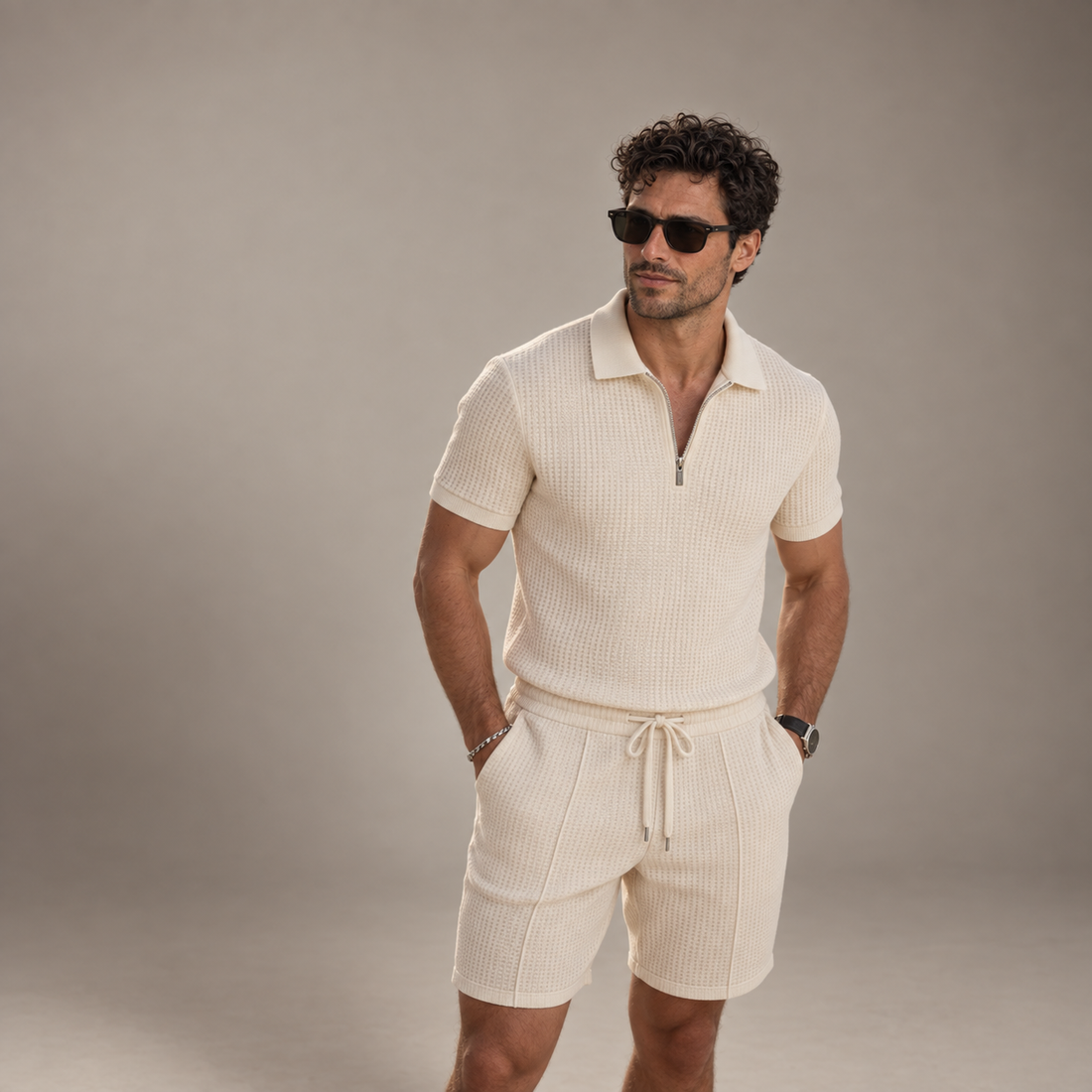 Men's Polo Shirt and Shorts Set