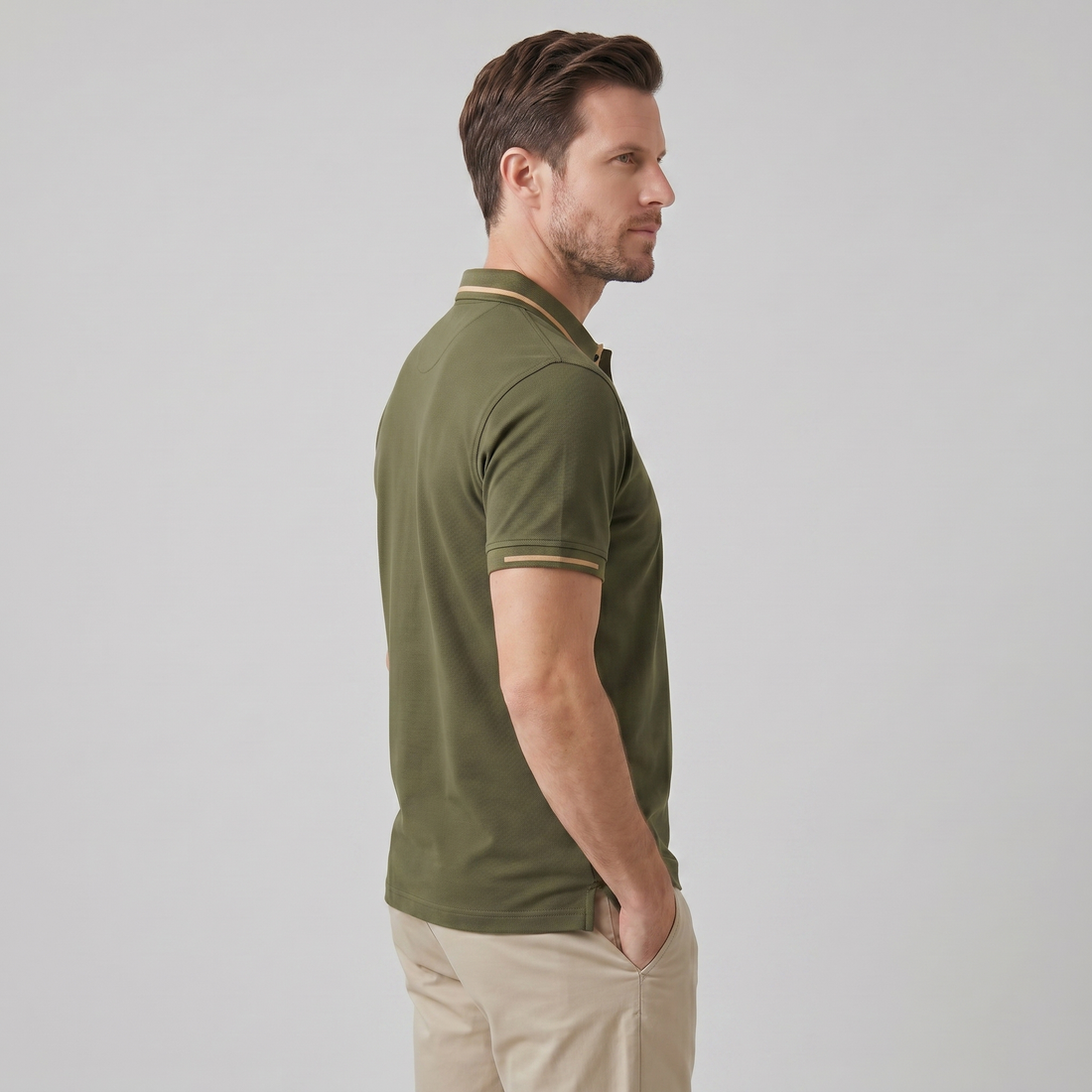 Men's Polo Shirt with Contrast Trim