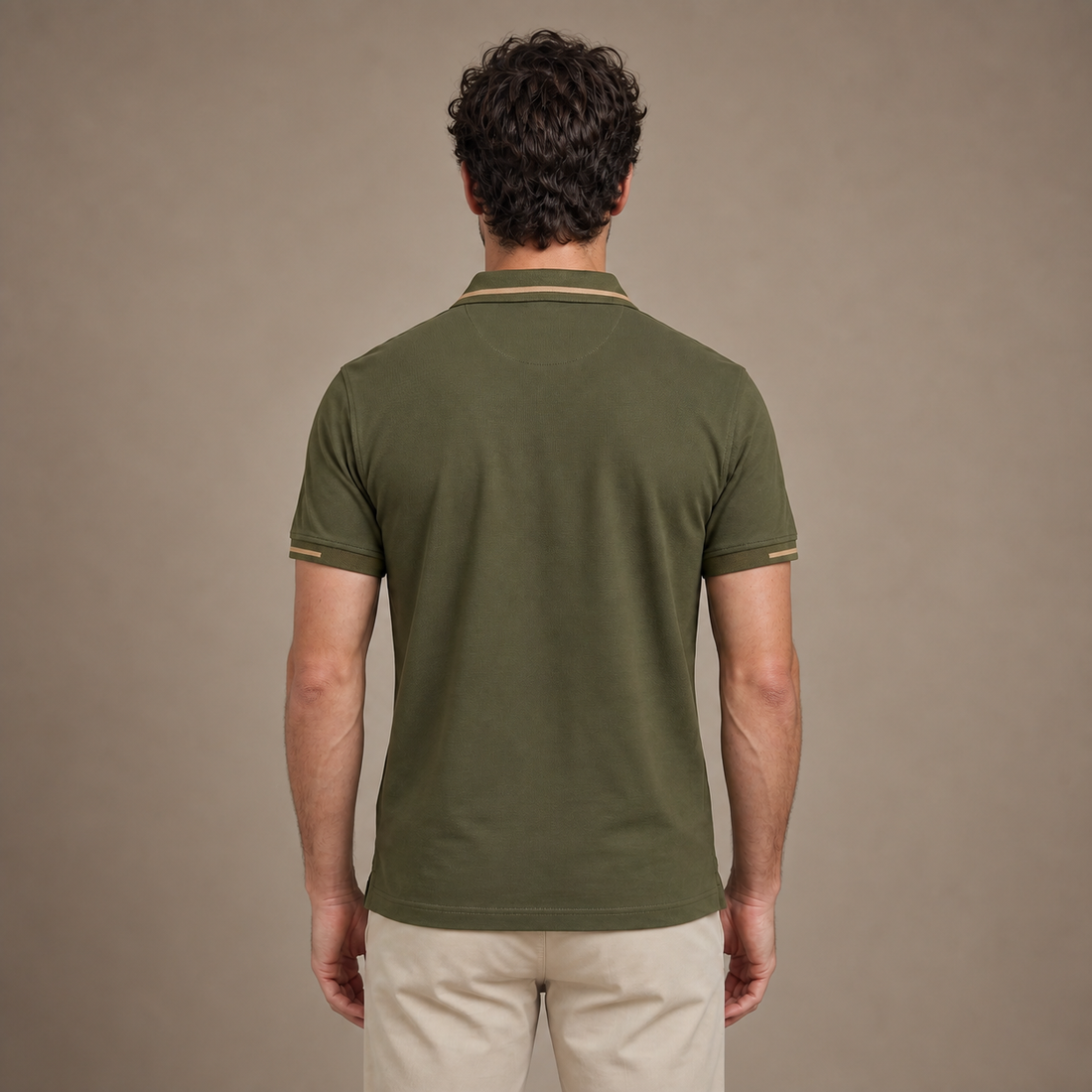 Men's Polo Shirt with Contrast Trim