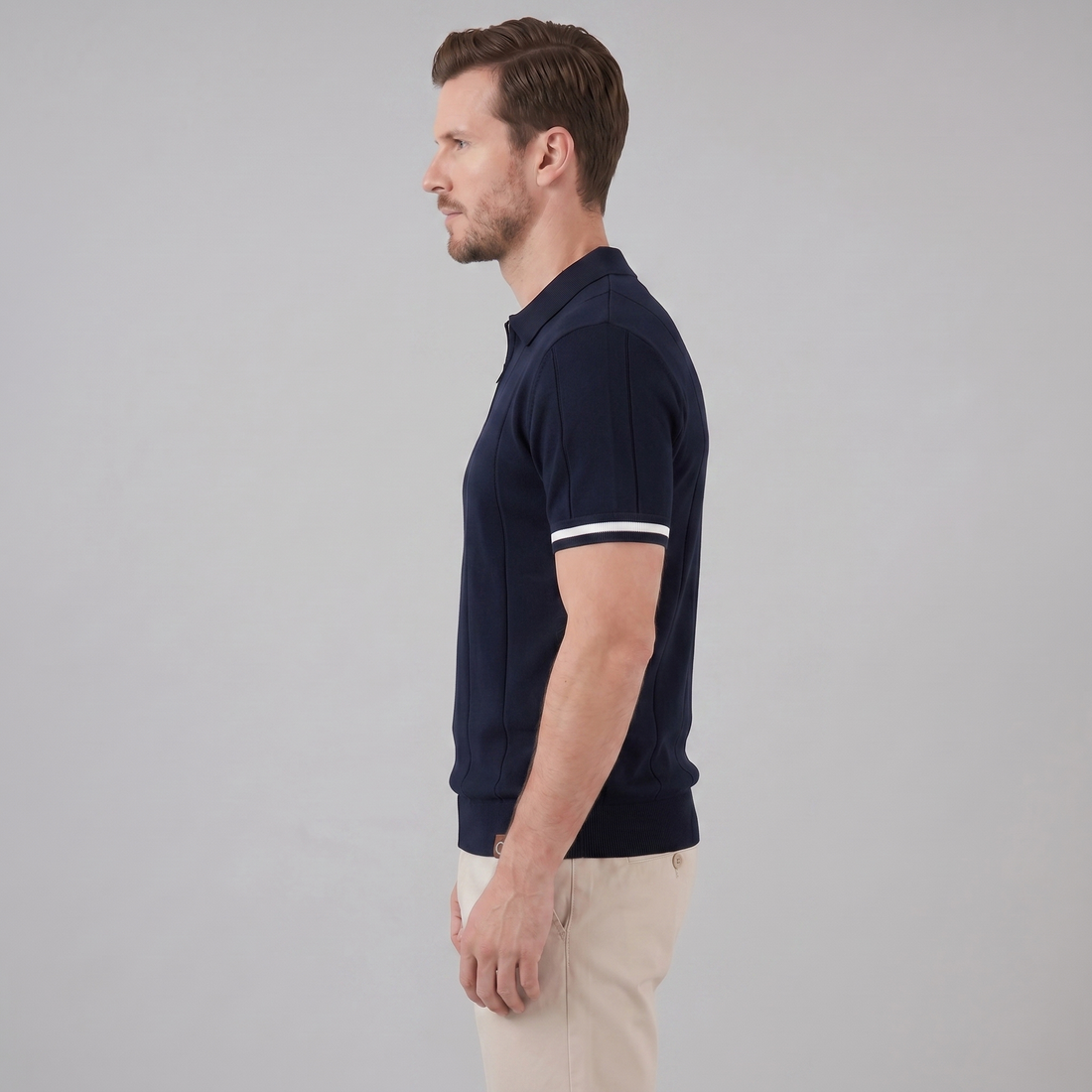 Men's Polo Shirt with Zip Collar