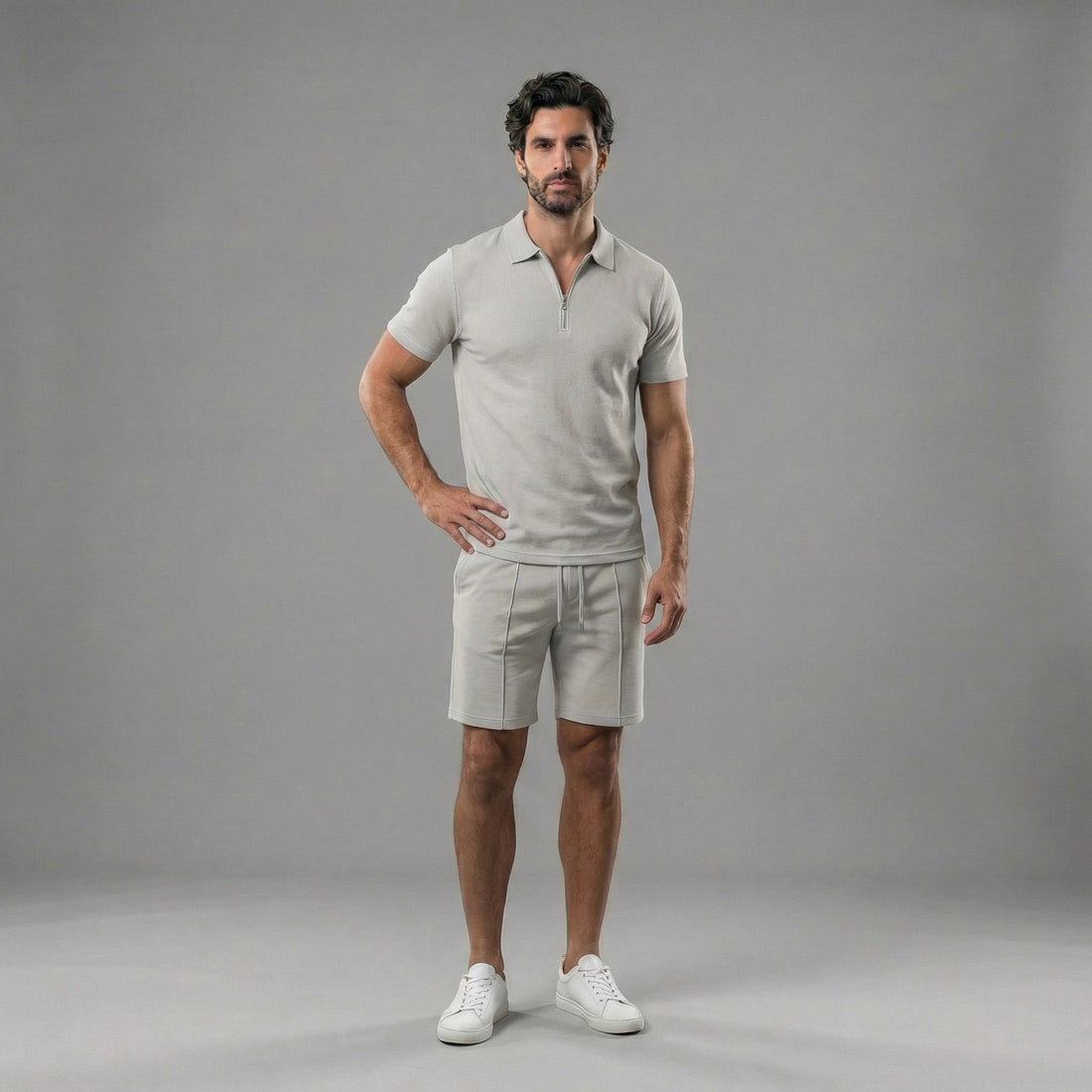 Men's Polo Shirts and Shorts Set for Casual Style
