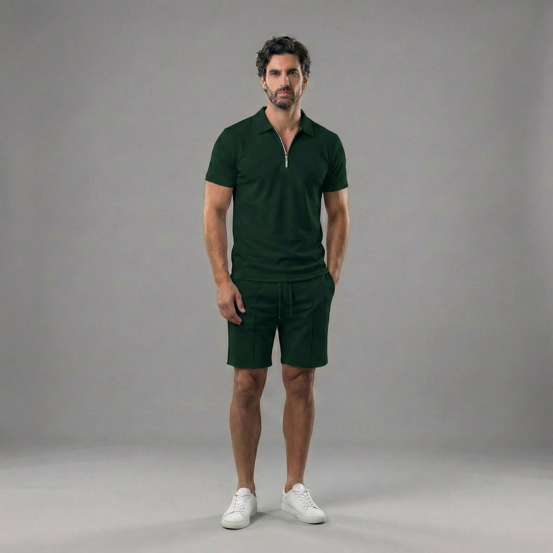 Men's Polo Shirts and Shorts Set for Casual Style