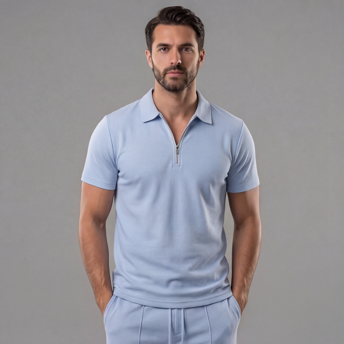 Men's Polo Shirts and Shorts Set for Casual Style
