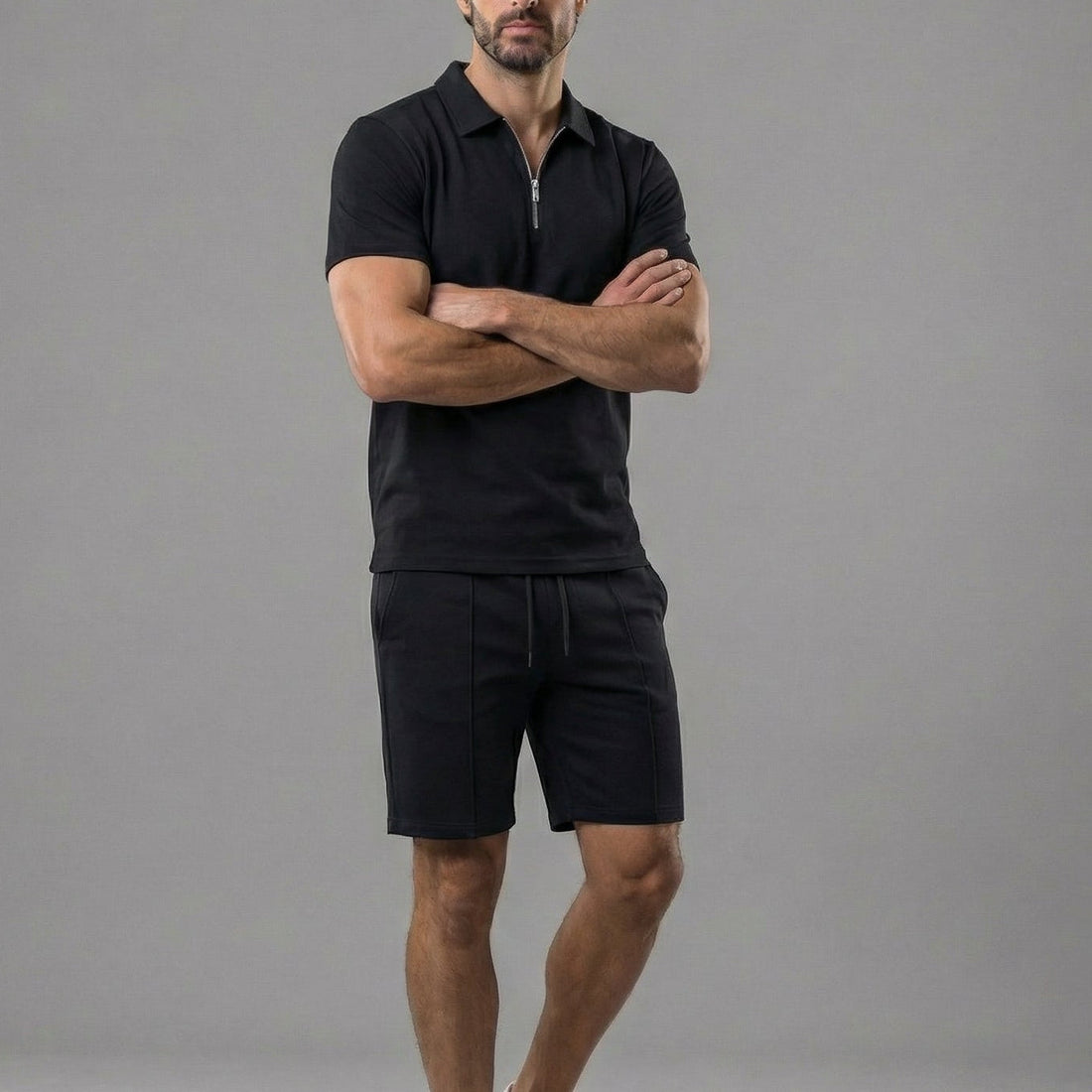 Men's Polo Shirts and Shorts Set for Casual Style