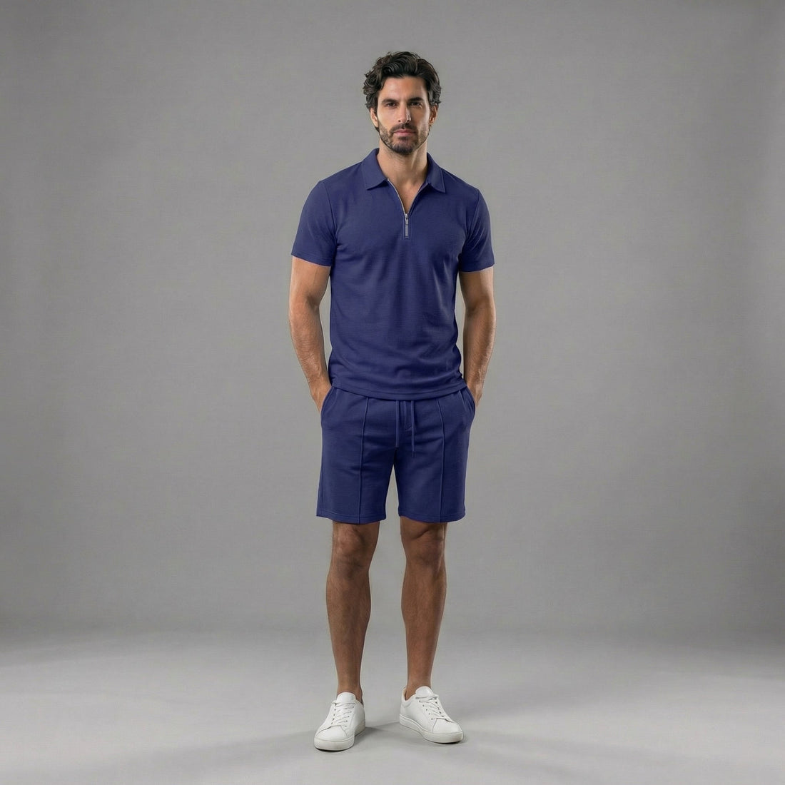 Men's Polo Shirts and Shorts Set for Casual Style