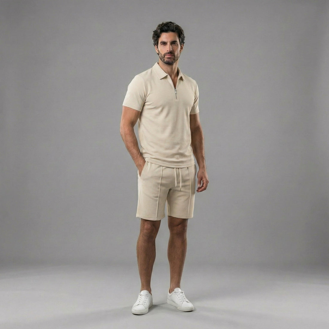 Men's Polo Shirts and Shorts Set for Casual Style