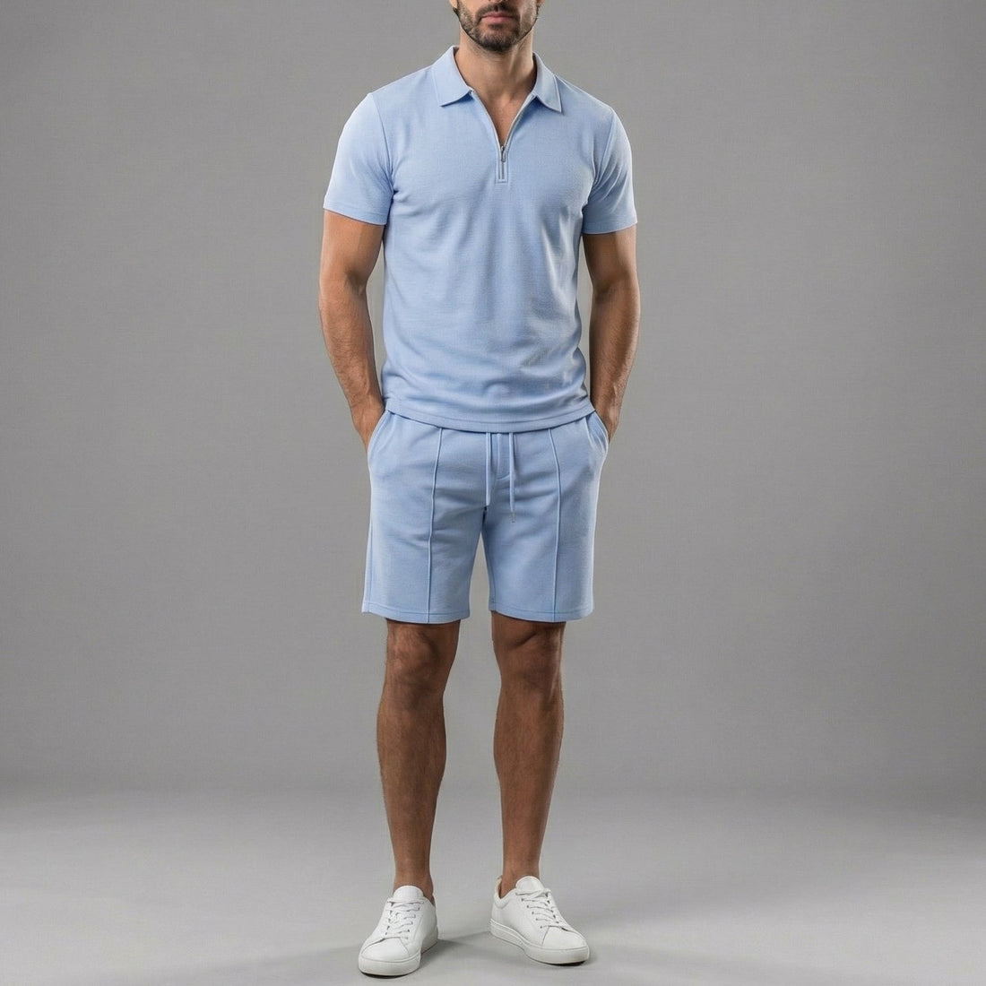 Men's Polo Shirts and Shorts Set for Casual Style