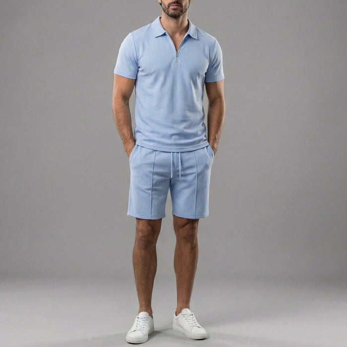 Men's Polo Shirts and Shorts Set for Casual Style