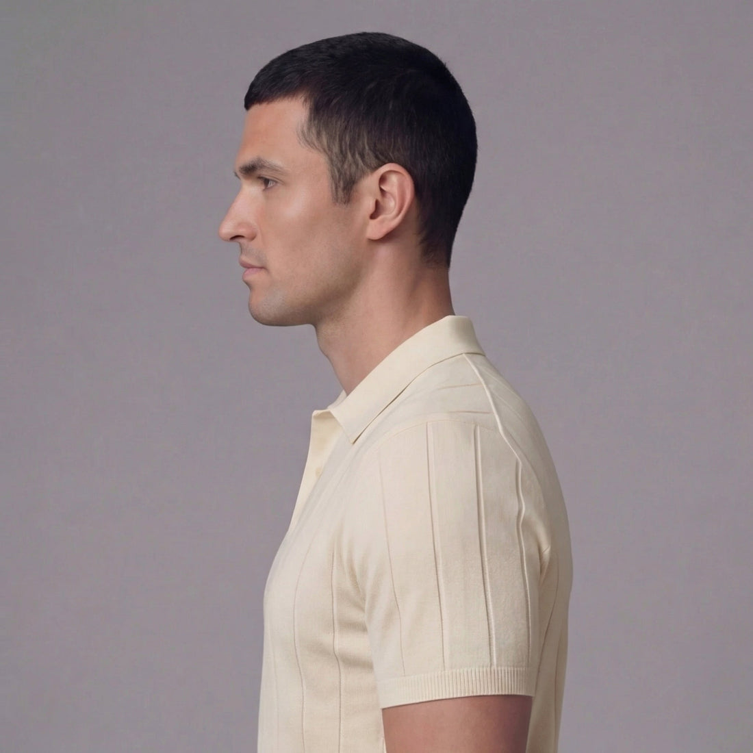 Men's Rib-Knit Polo Shirt